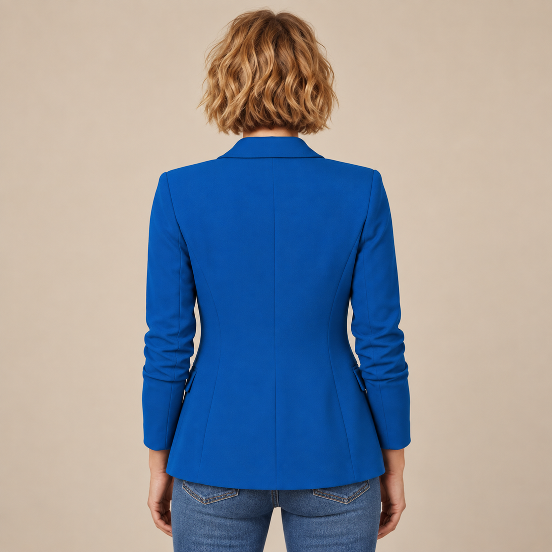 Damesblazer met reverskraag en één knoop