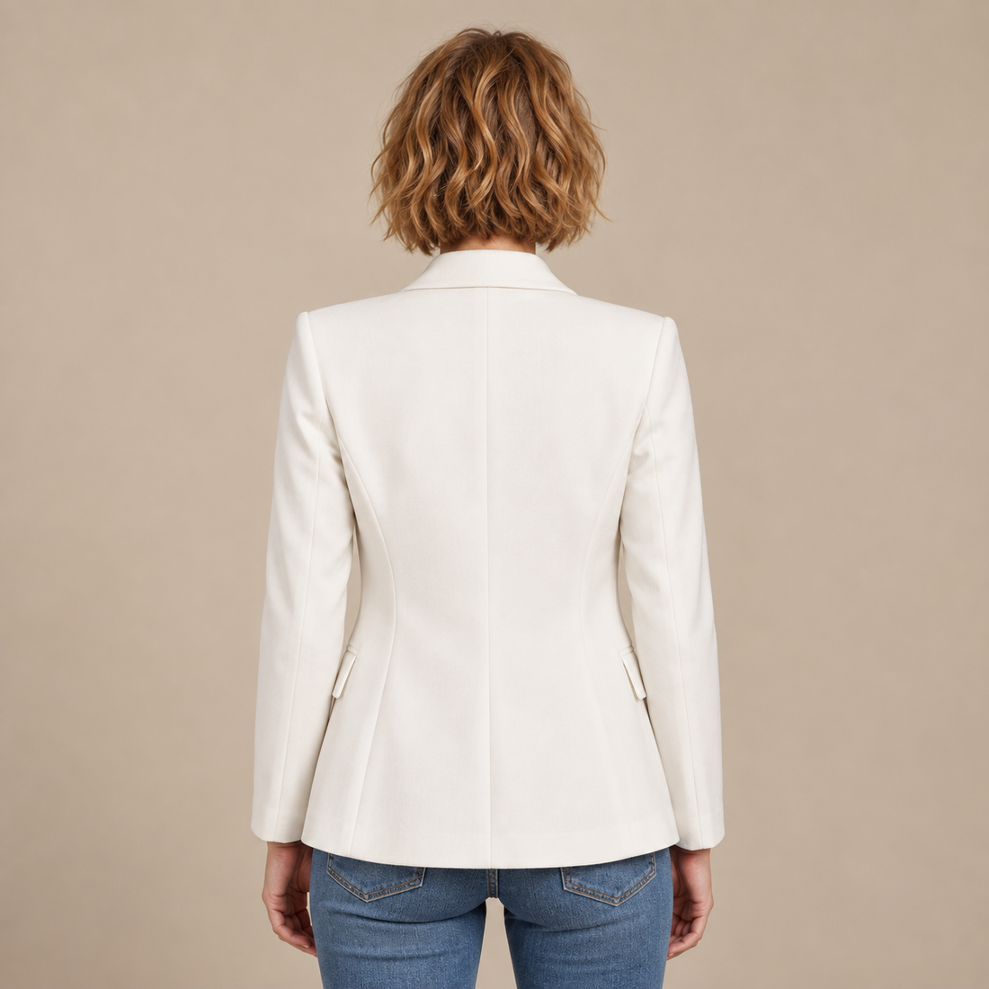 Damesblazer met reverskraag en één knoop