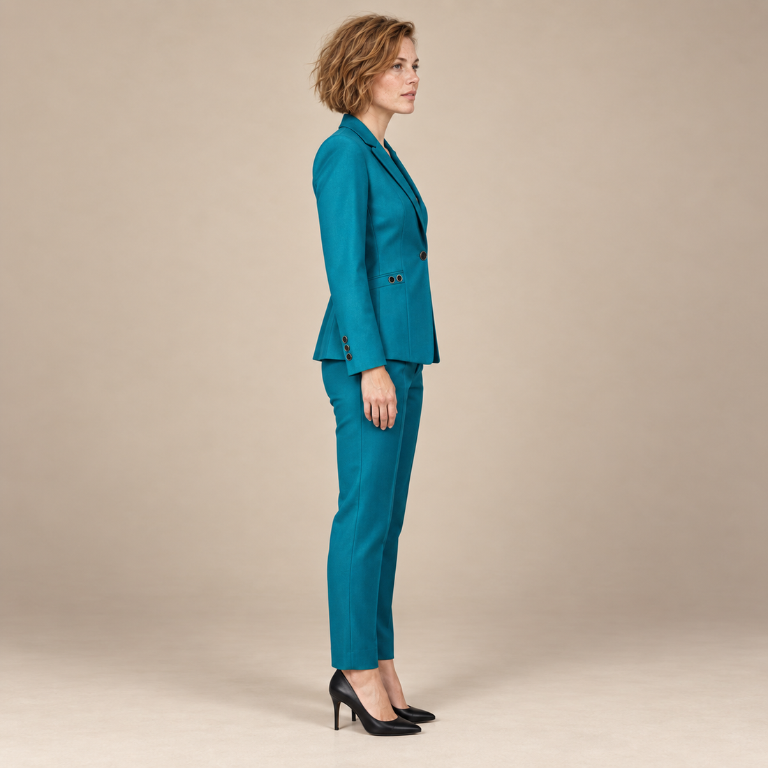 Blazerset voor dames met één knoop en rechte broek