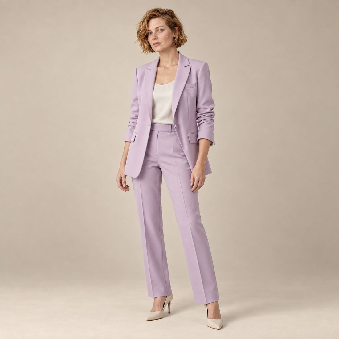 Blazerset voor dames met strakke snit en rechte broek