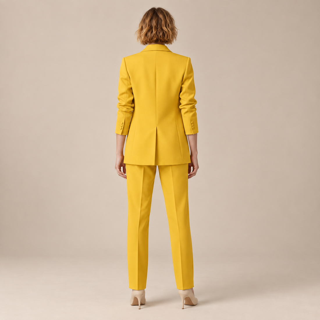 Blazerset voor dames met strakke snit en rechte broek