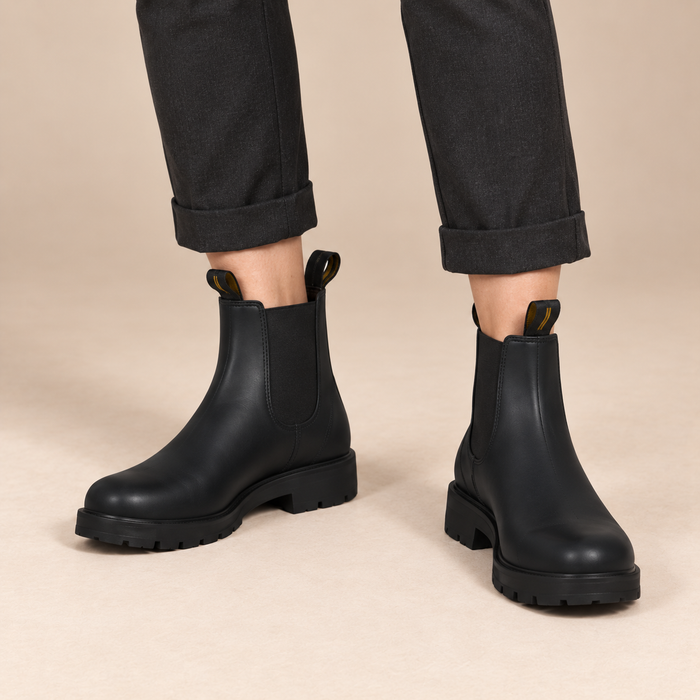 Chelsea boots voor dames met elastische inzetten en aantreklussen