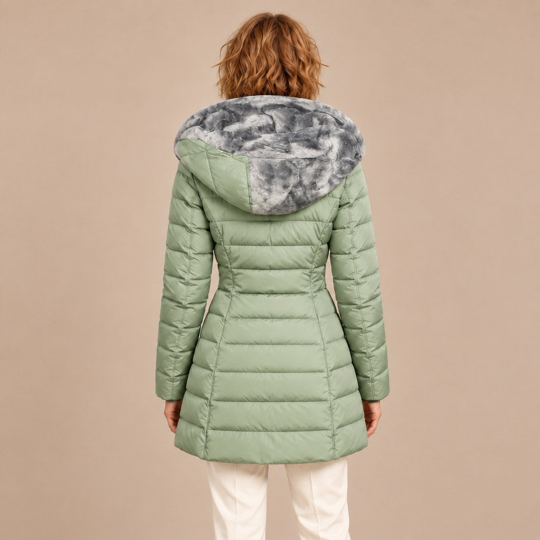 Gewatteerde pufferjas voor dames met oversized capuchon