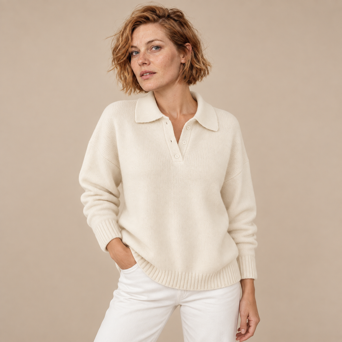 Polotrui voor dames met kraag en knoopsluiting