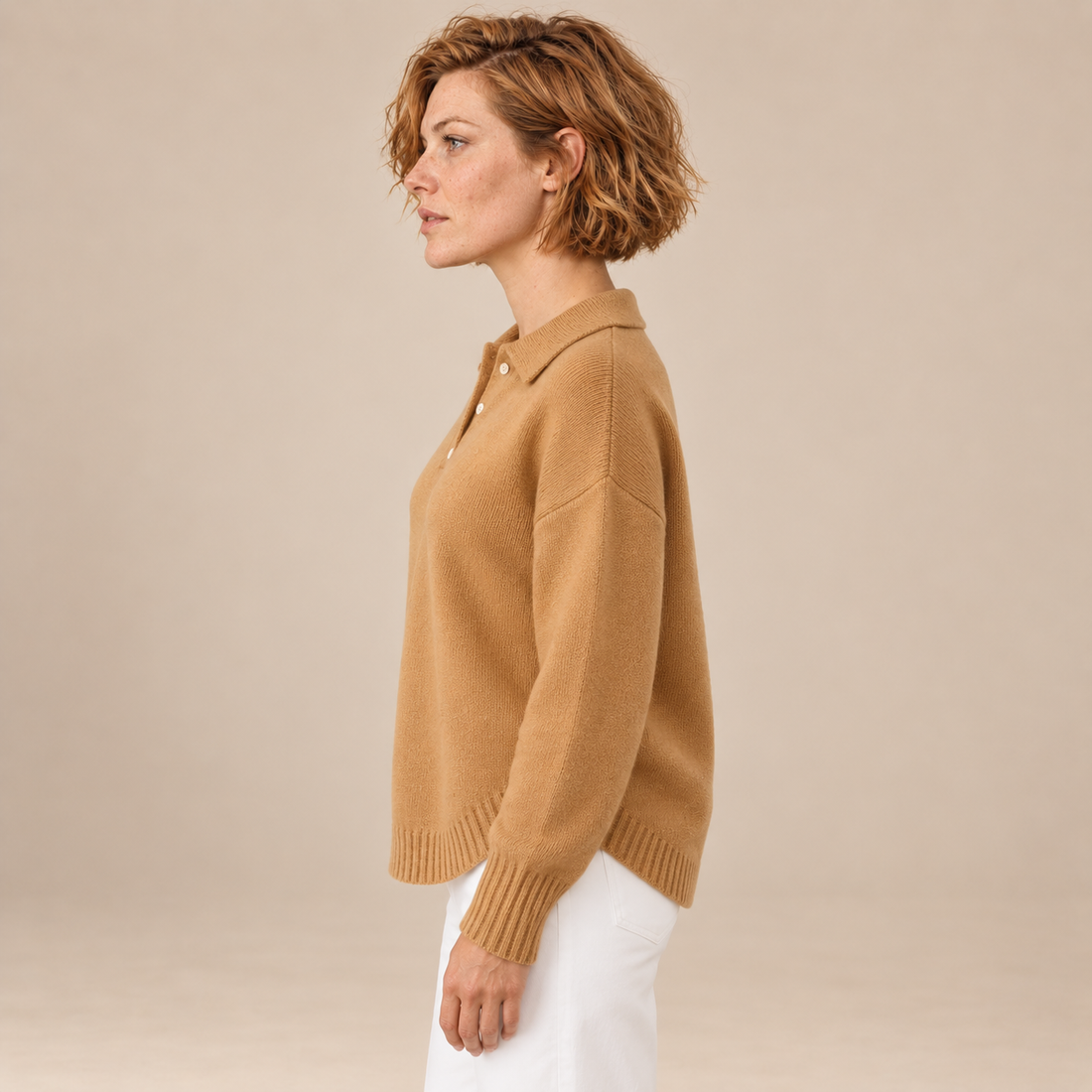 Polotrui voor dames met kraag en knoopsluiting