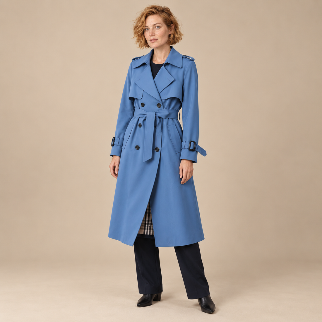 Klassieke trenchcoat voor dames met ceintuur