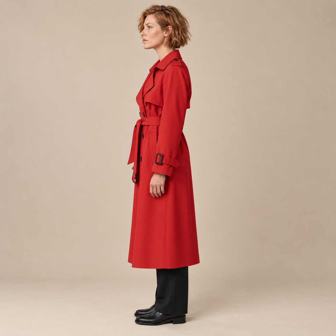 Klassieke trenchcoat voor dames met ceintuur