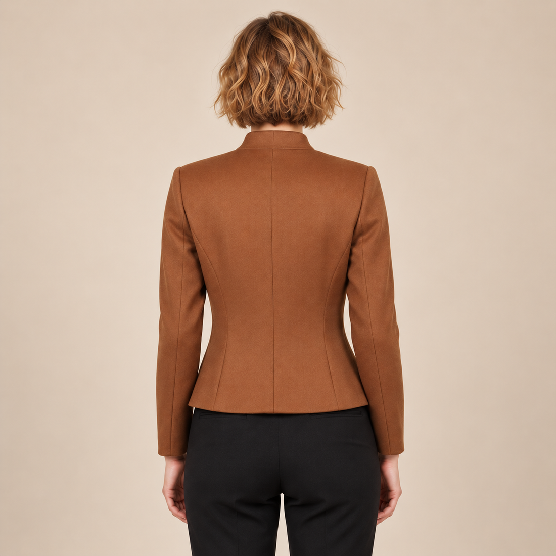Damesblazer met opstaande kraag en knoopdetails