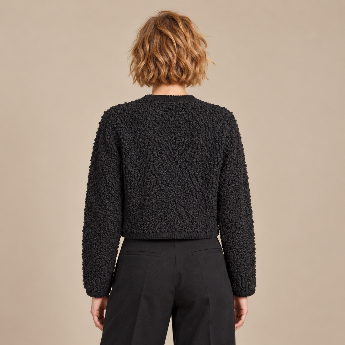 Gestructureerd vestjasje voor dames met knoopsluiting