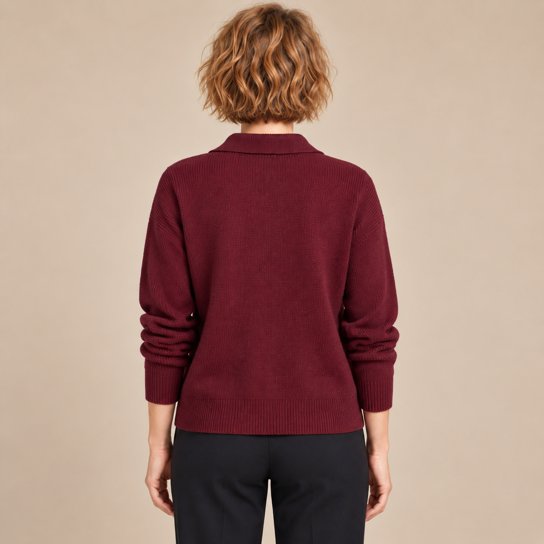 Damesvest met knoopsluiting en kraag