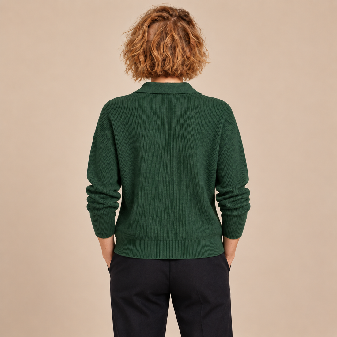 Damesvest met knoopsluiting en kraag