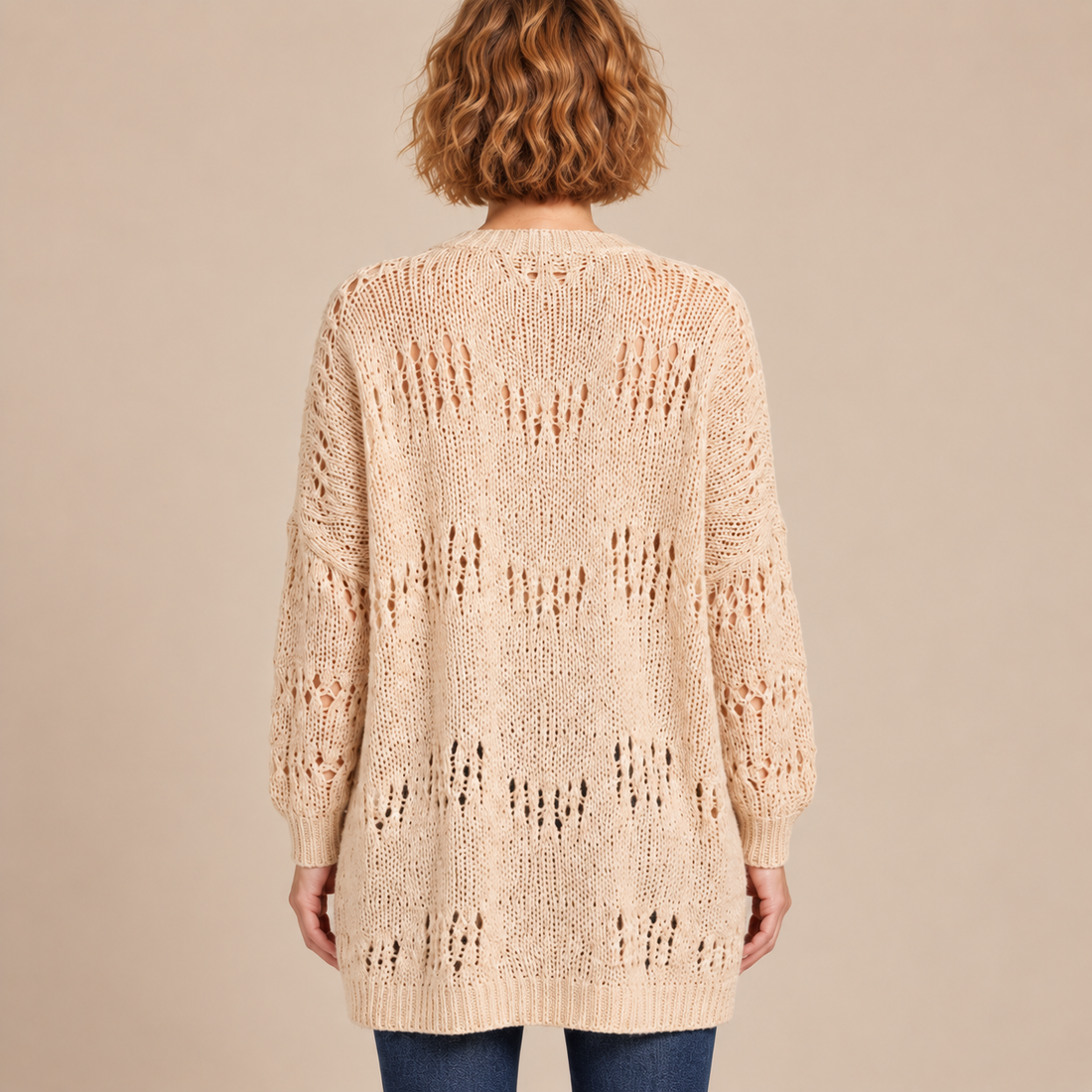 Open damesvest met lange mouwen