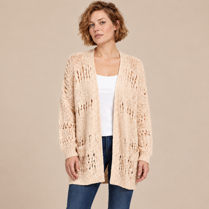 Open damesvest met lange mouwen