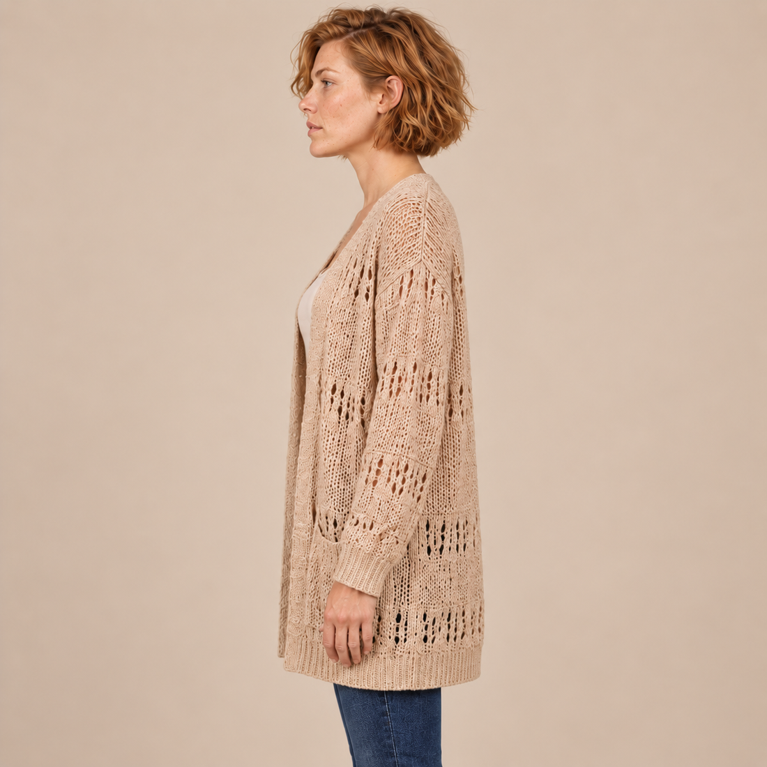 Open damesvest met lange mouwen