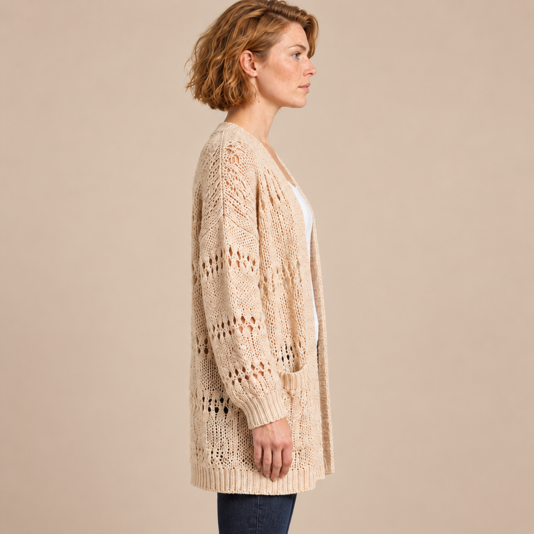 Open damesvest met lange mouwen