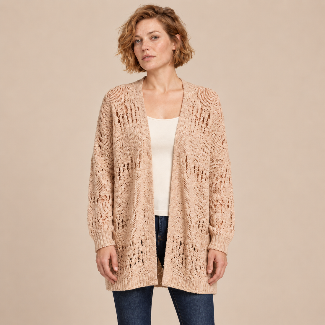 Open damesvest met lange mouwen