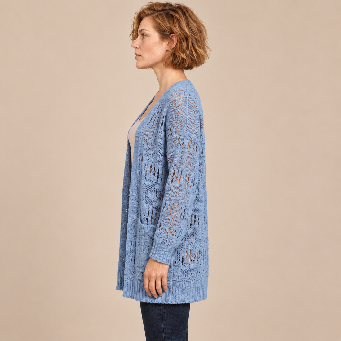 Open damesvest met lange mouwen