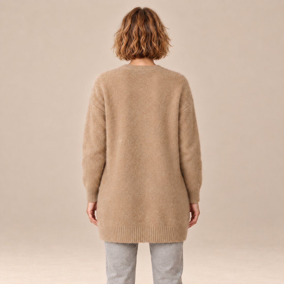 Damesvest met knoopsluiting en geribde boorden