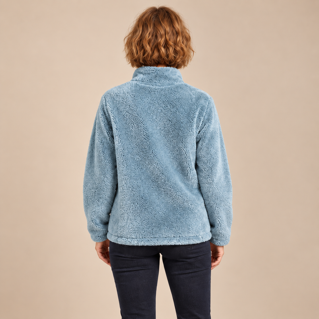 Fleecejack voor dames met opstaande kraag en rits