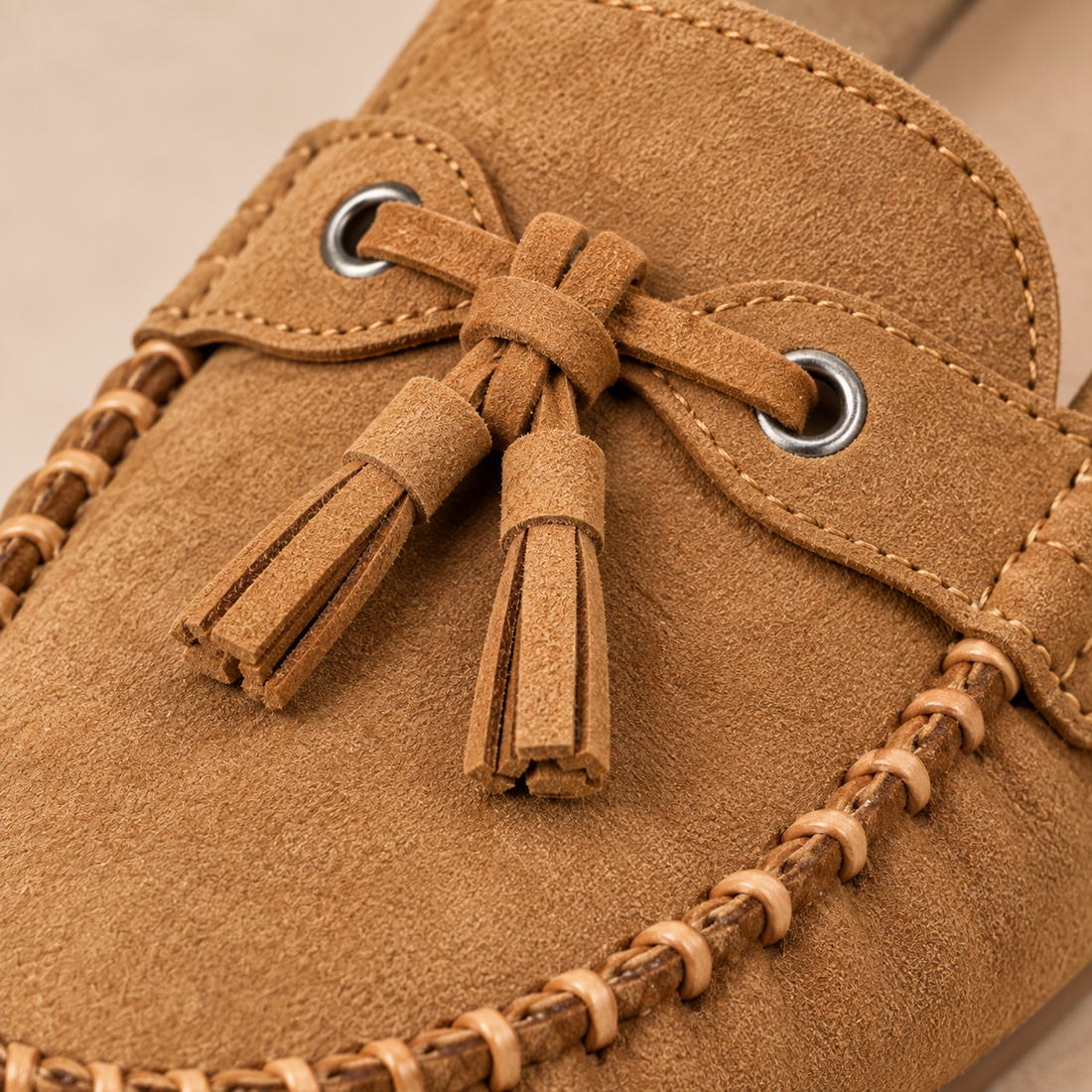 Leren loafers voor dames met mocassinstiksels voor dagelijks gebruik