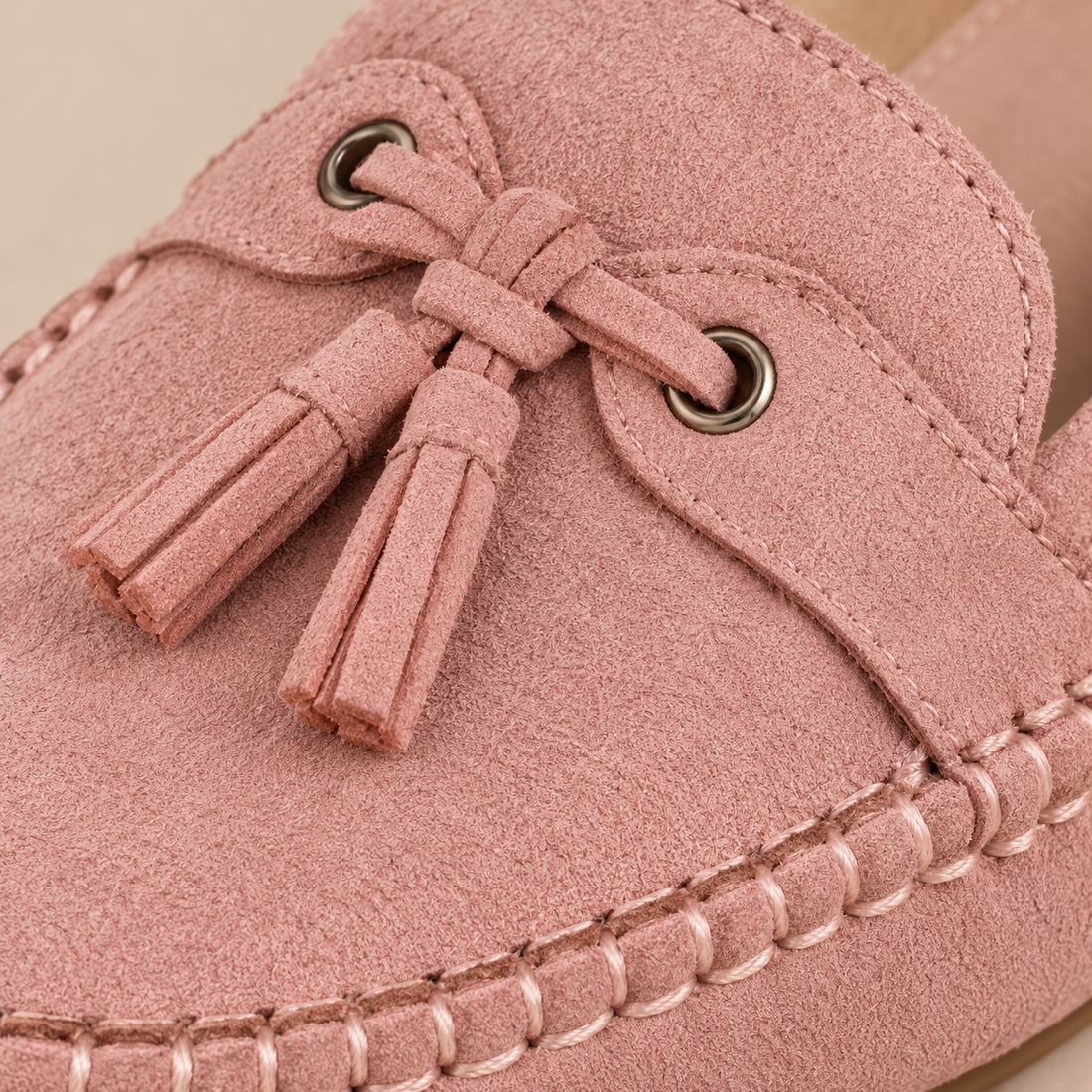 Leren loafers voor dames met mocassinstiksels voor dagelijks gebruik
