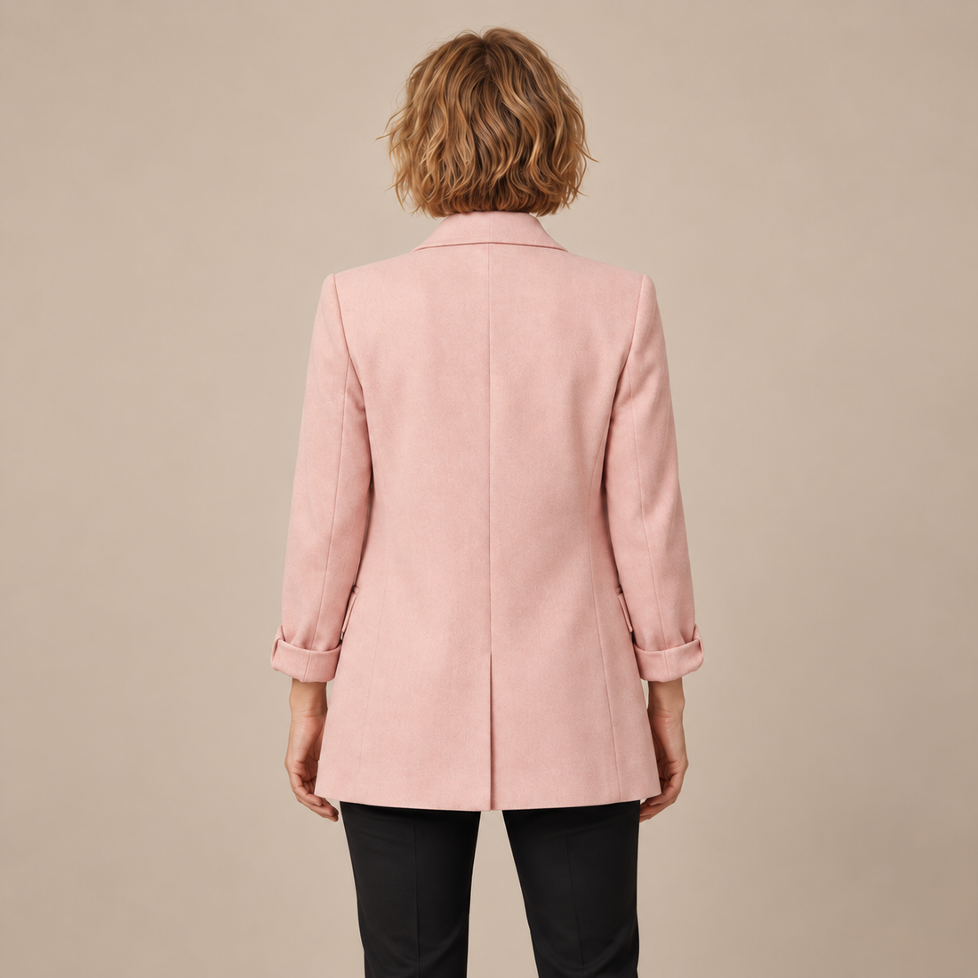 Open damesblazer met gestructureerde revers