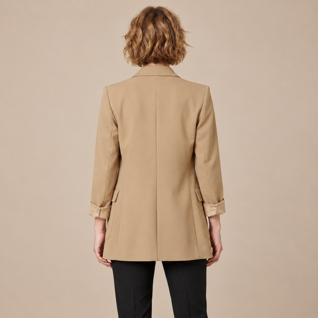 Open damesblazer met gestructureerde revers