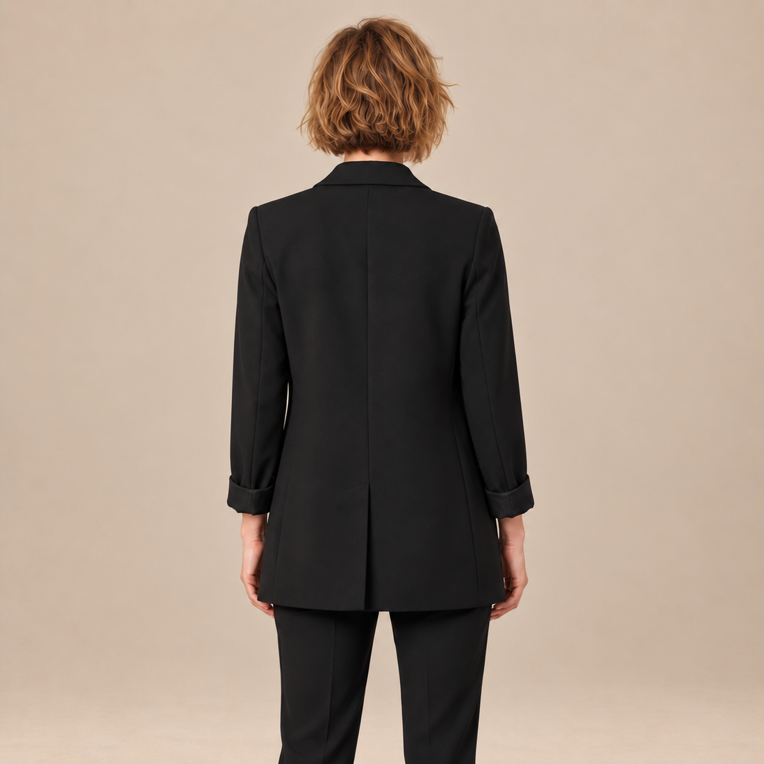 Open damesblazer met gestructureerde revers