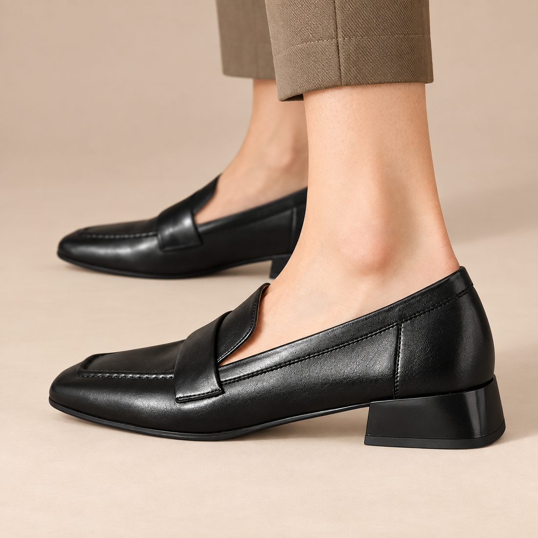 Orthopedische instaploafers voor dames met lage hak voor comfort de hele dag door