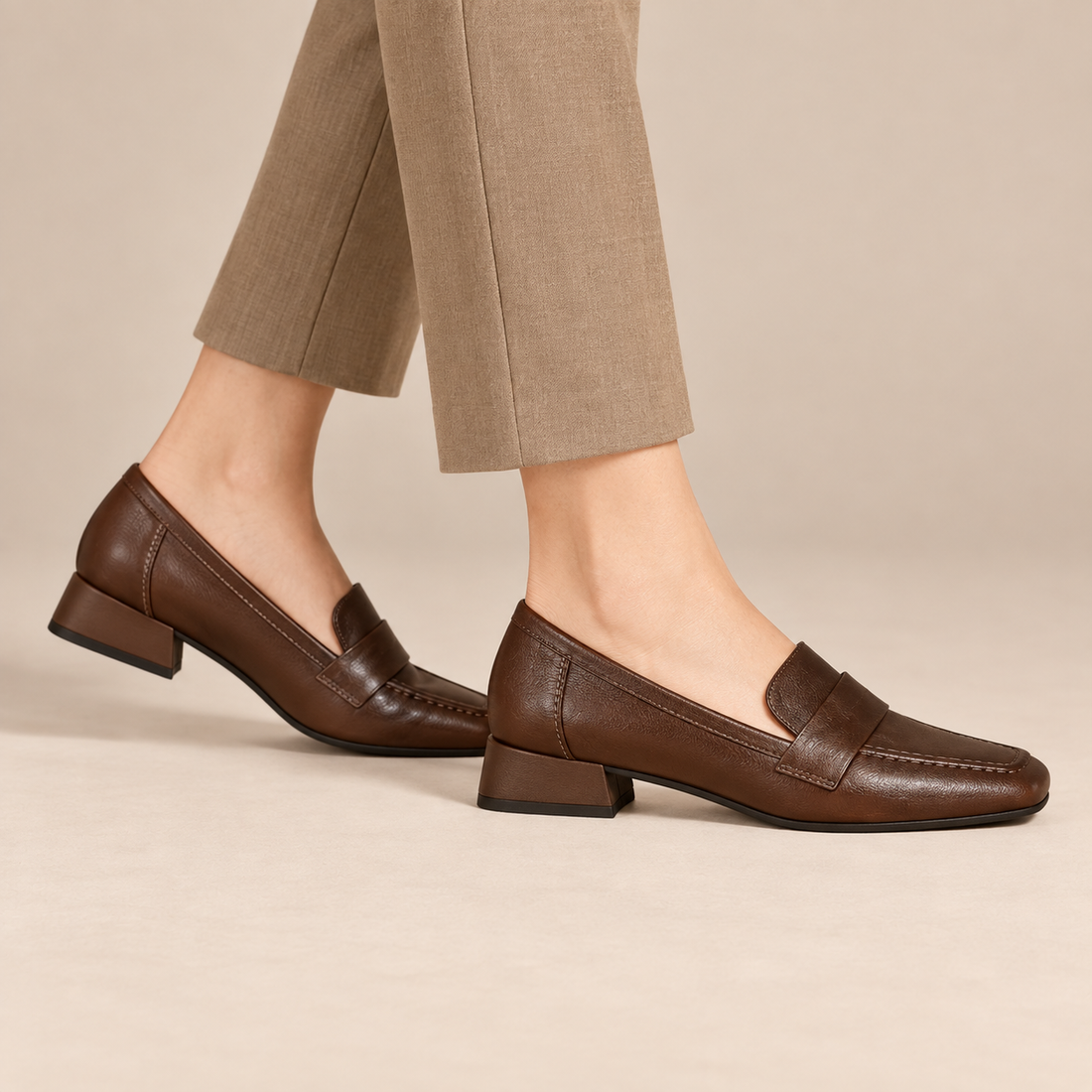Orthopedische instaploafers voor dames met lage hak voor comfort de hele dag door