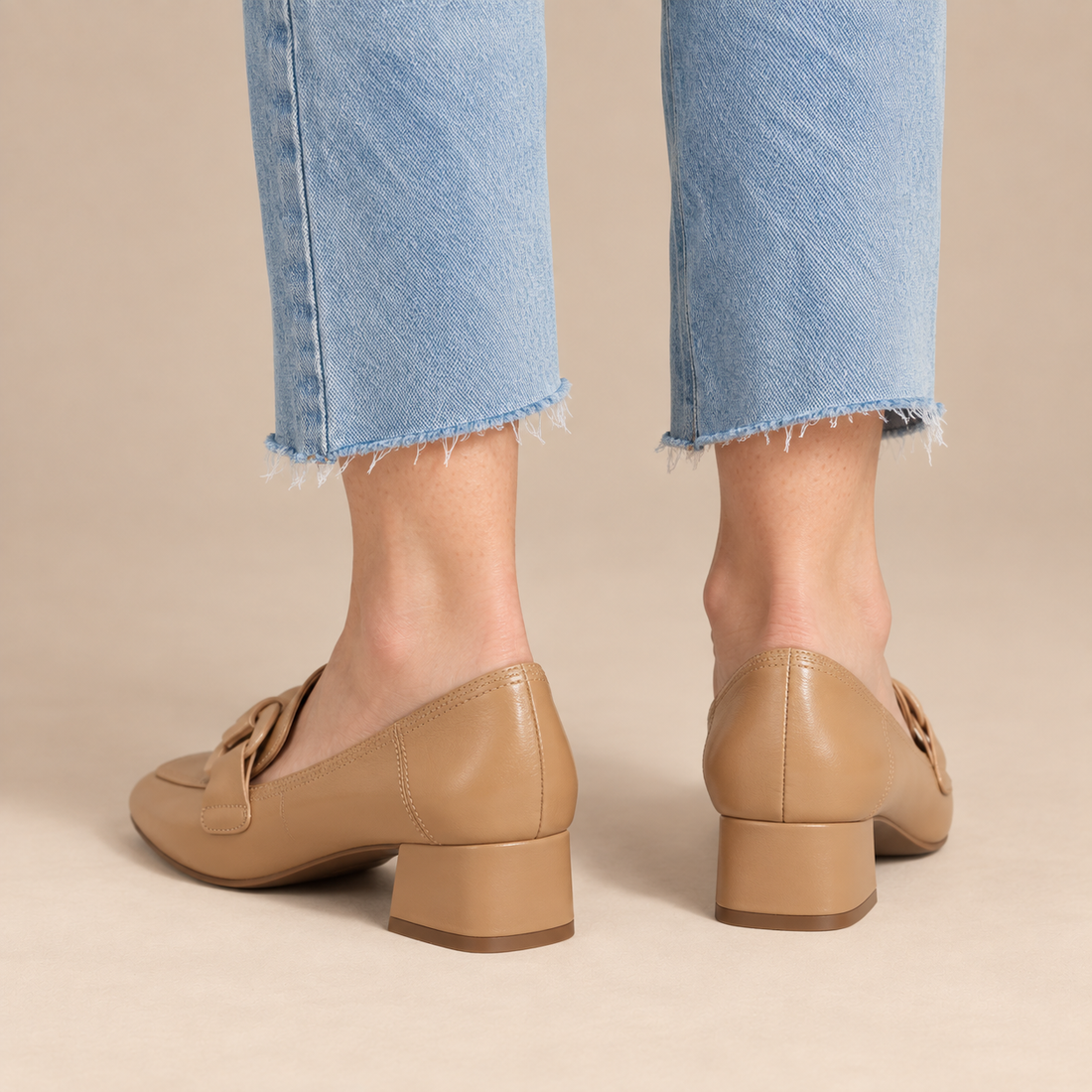 Orthopedische leren loafers voor dames met vierkante neus voor dagelijks gebruik
