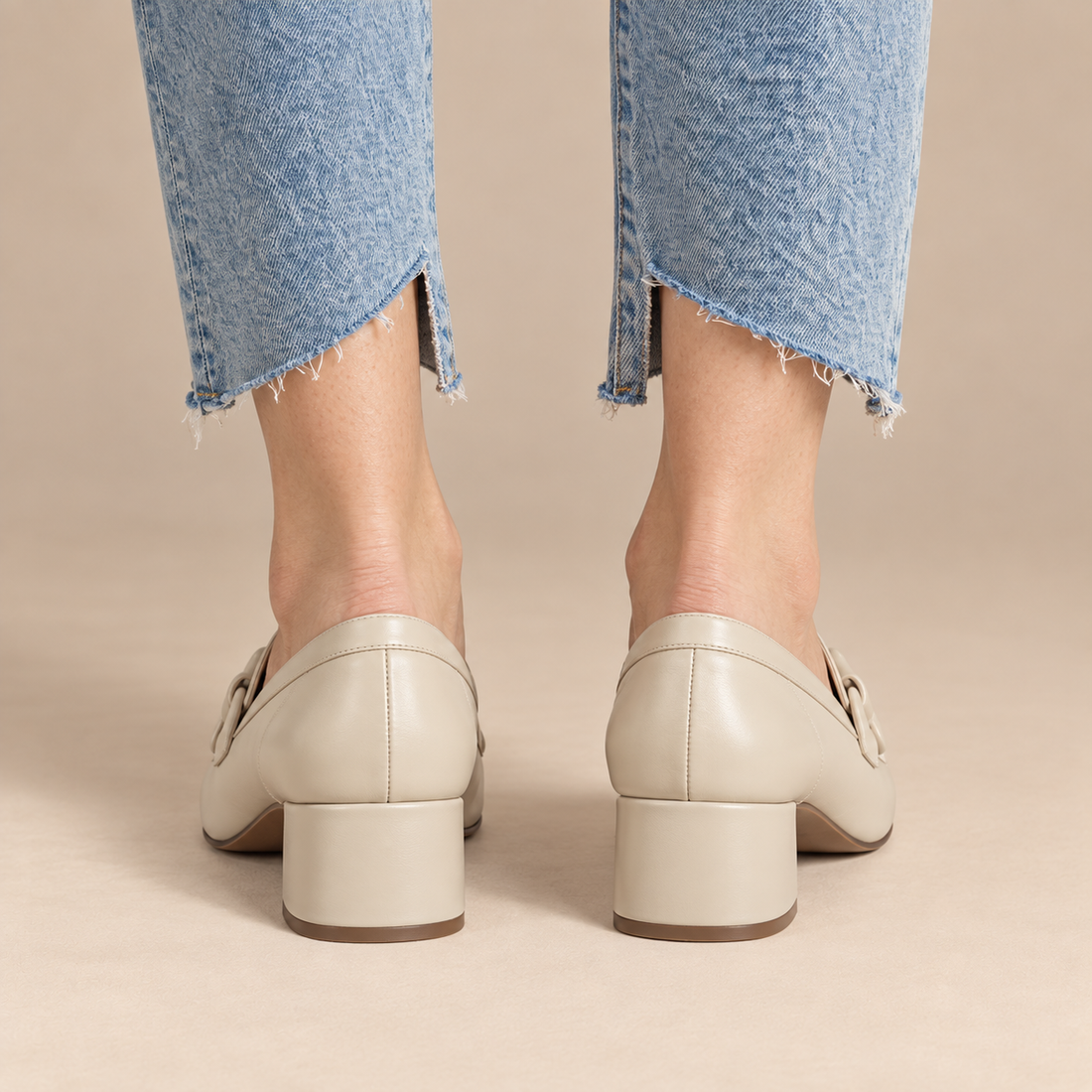Orthopedische leren loafers voor dames met vierkante neus voor dagelijks gebruik