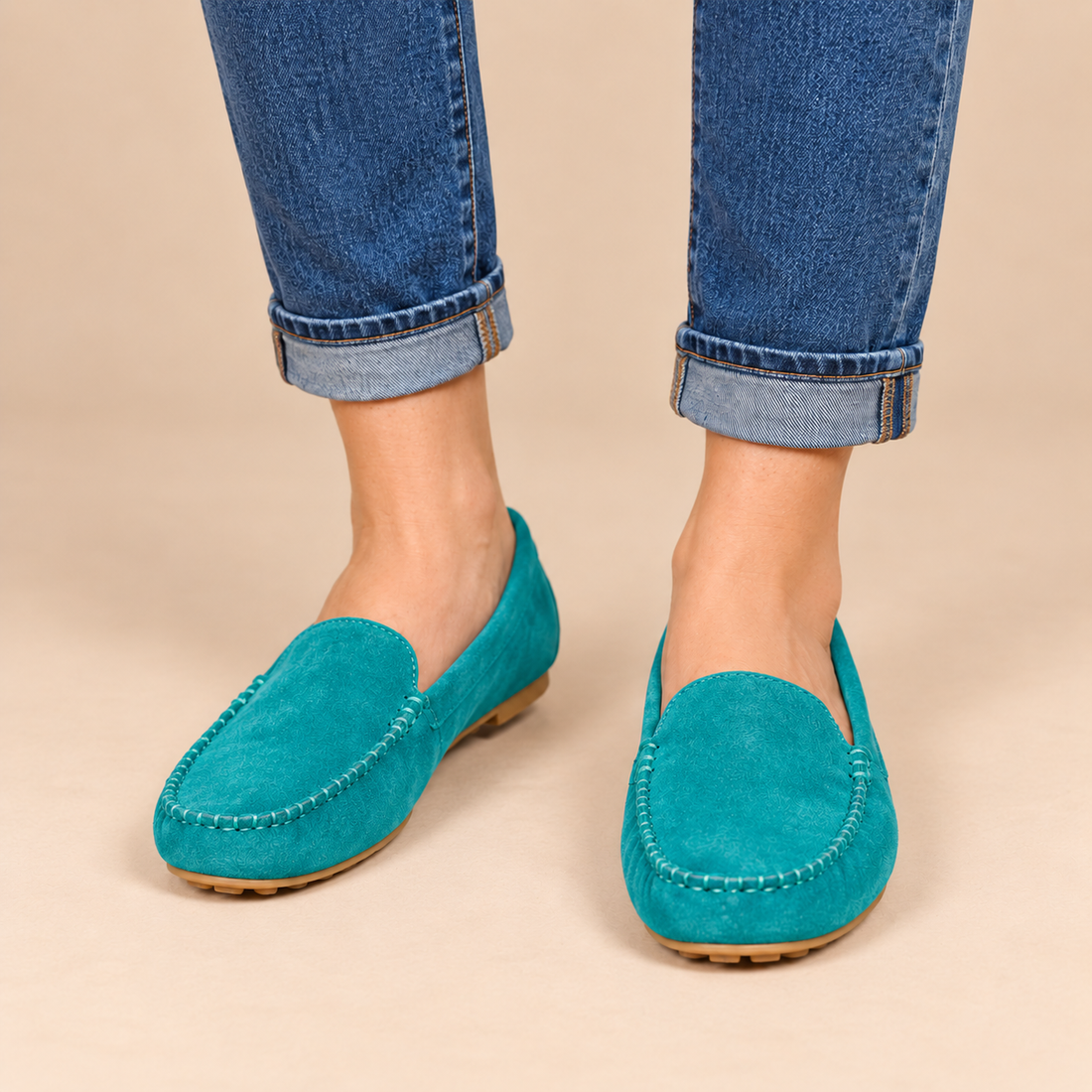 Leren damesloafers met platte zool voor dagelijks gebruik