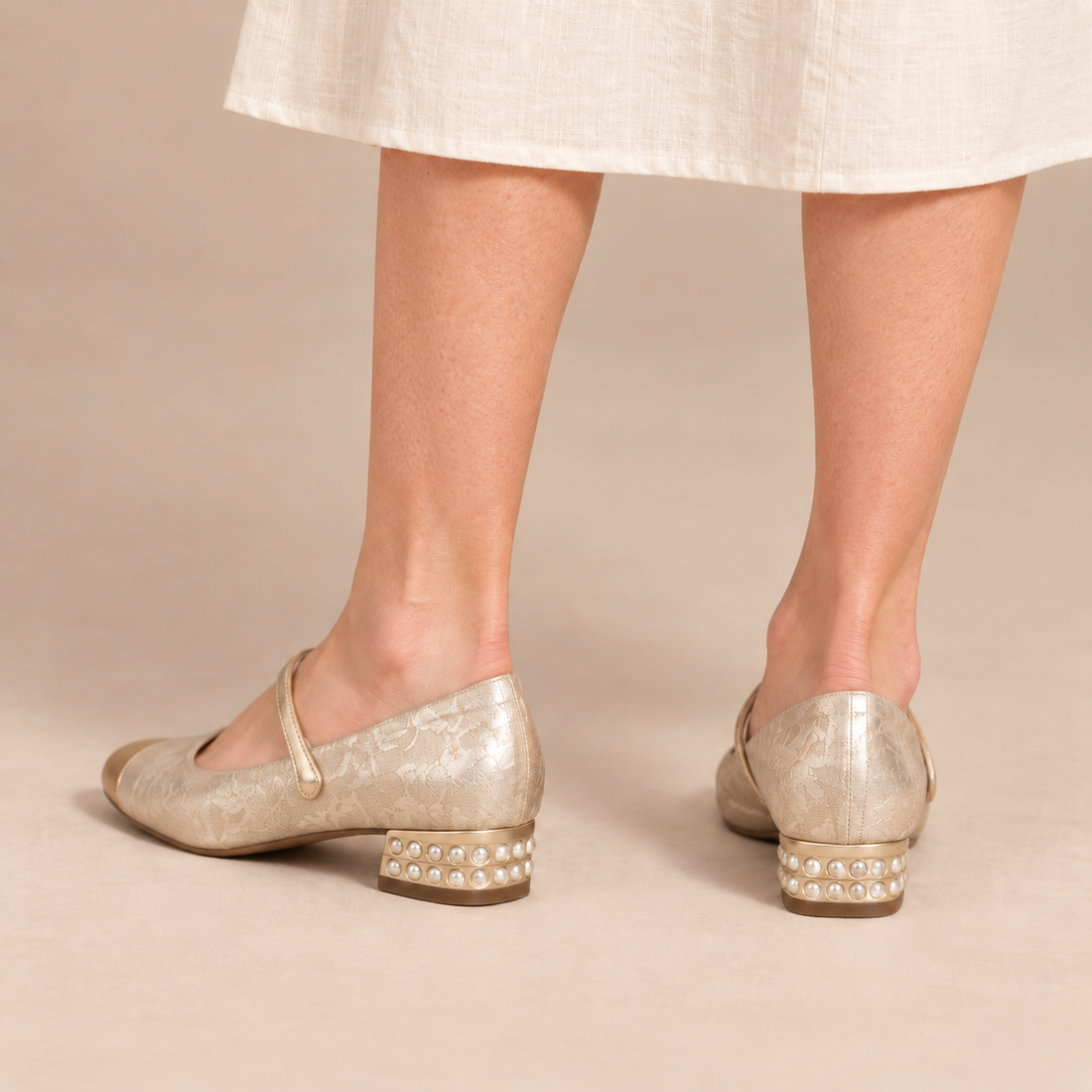 Orthopedische damesschoenen met lage hak en mary jane-bandje voor comfort de hele dag door