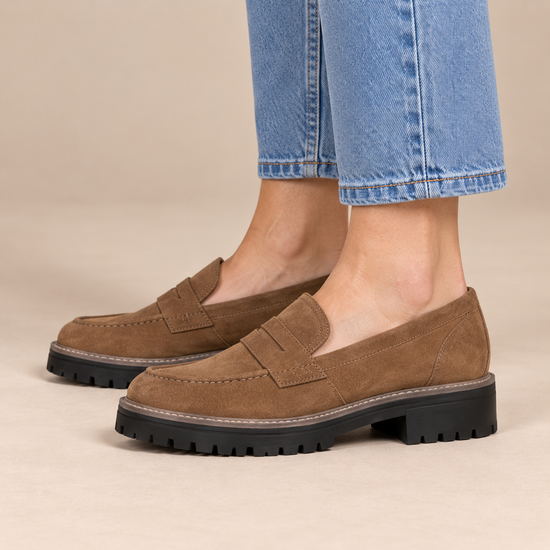 Damesloafers met suède bovenwerk voor dagelijks gebruik