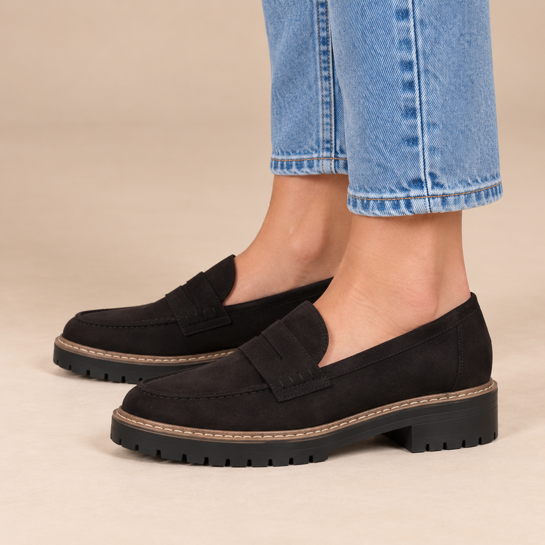 Damesloafers met suède bovenwerk voor dagelijks gebruik