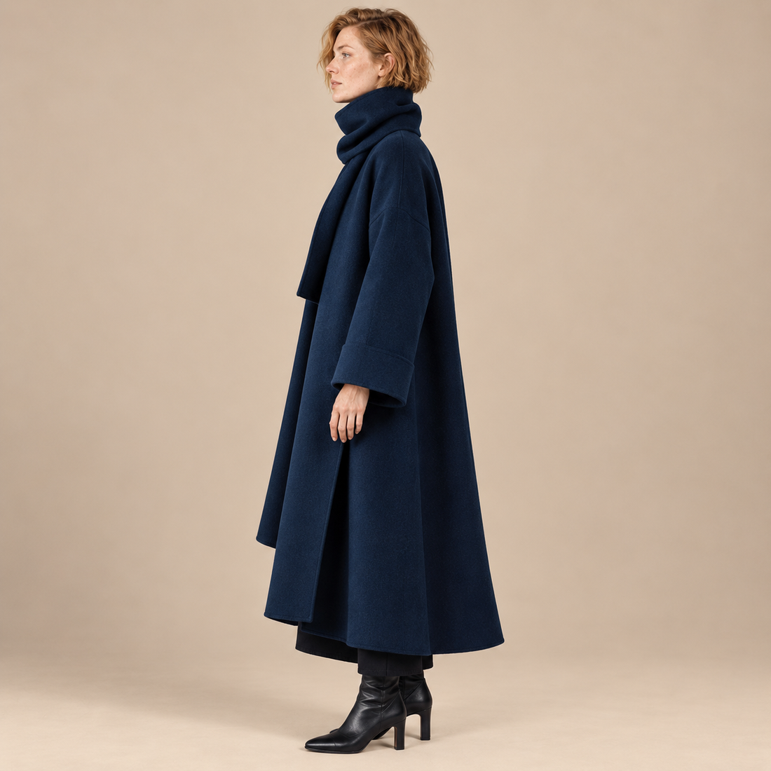 Maxijas voor dames met col en ontspannen oversized pasvorm