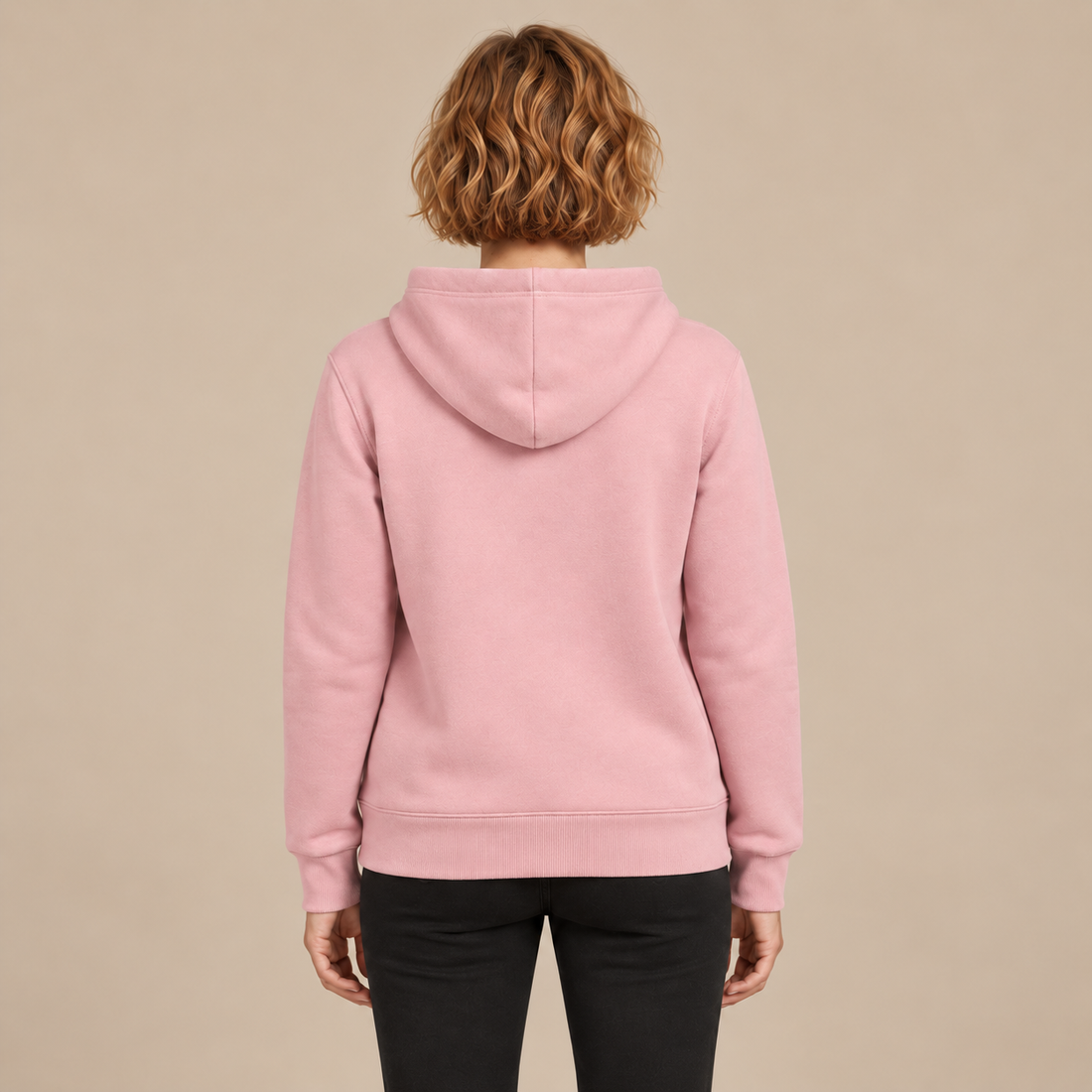 Hoodie voor dames met verstelbare capuchon en geribde zoom