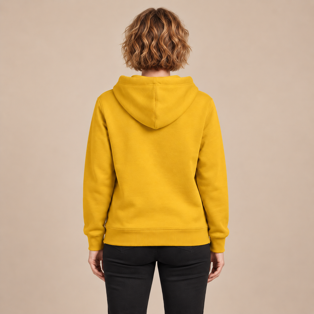 Hoodie voor dames met verstelbare capuchon en geribde zoom