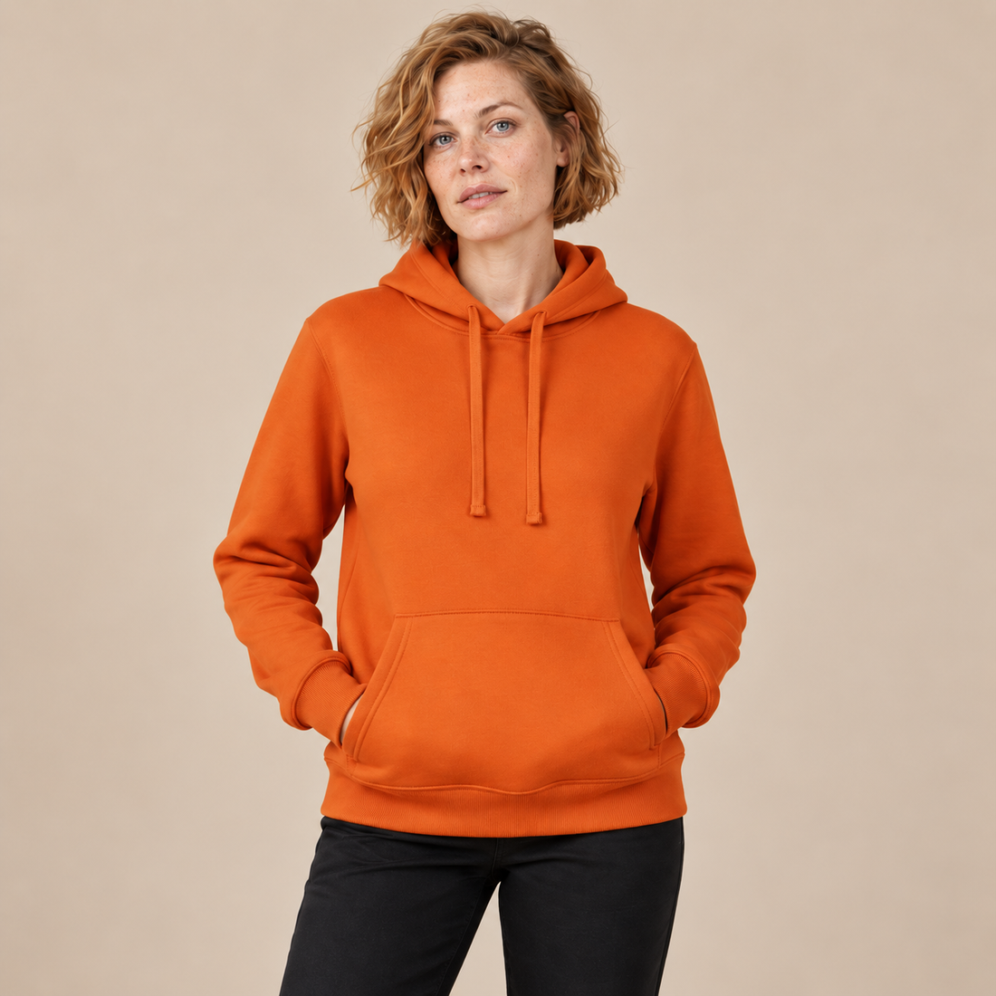 Hoodie voor dames met verstelbare capuchon en geribde zoom