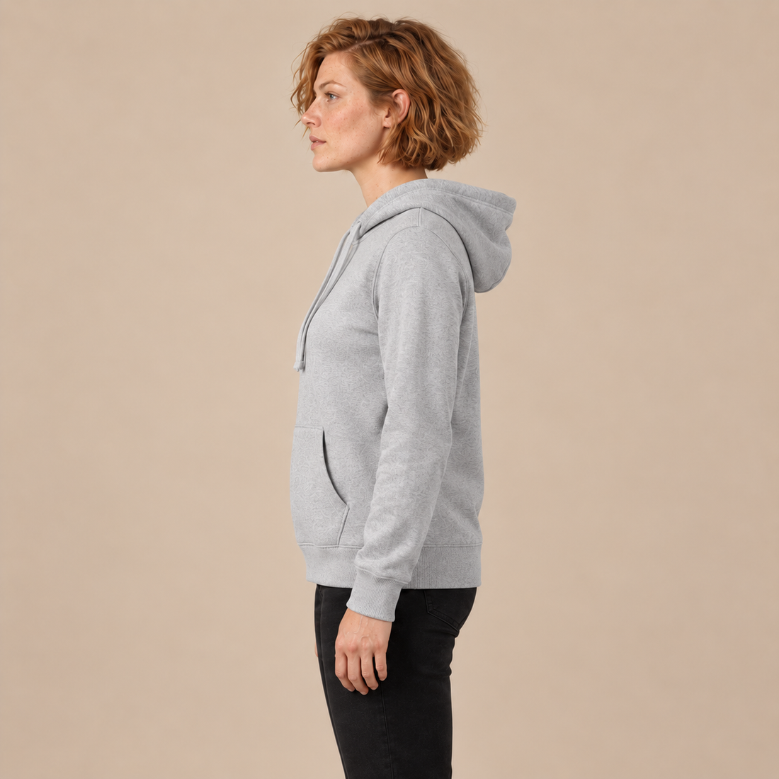 Hoodie voor dames met verstelbare capuchon en geribde zoom