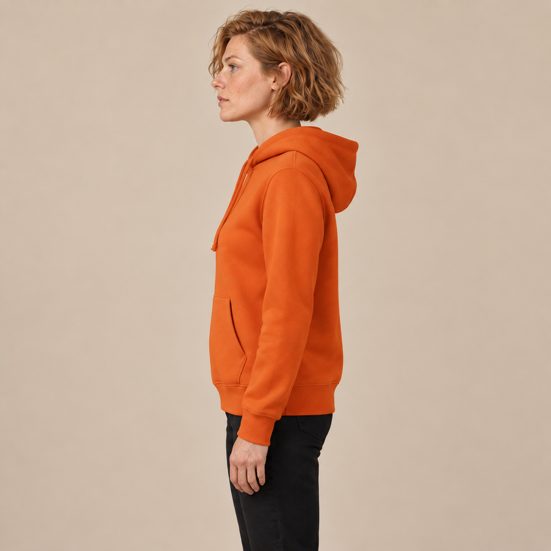 Hoodie voor dames met verstelbare capuchon en geribde zoom