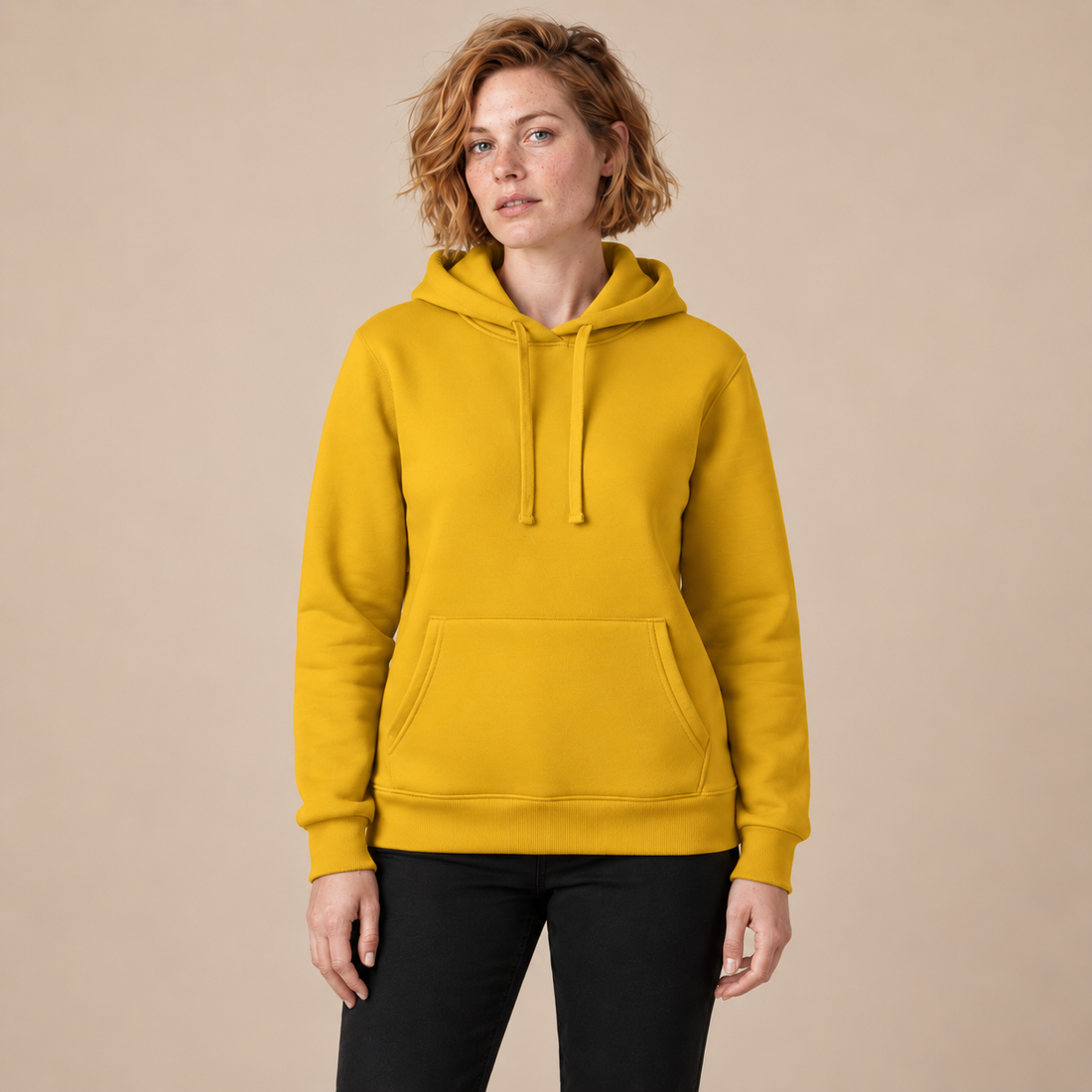 Hoodie voor dames met verstelbare capuchon en geribde zoom