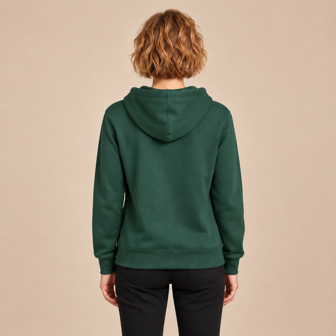 Hoodie voor dames met verstelbare capuchon en geribde zoom