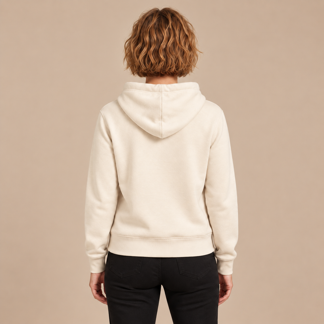 Hoodie voor dames met verstelbare capuchon en geribde zoom