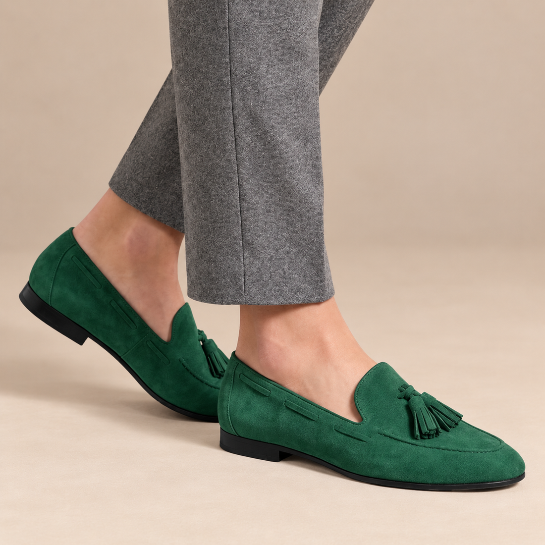Platte leren damesloafers in instapmodel voor elke dag