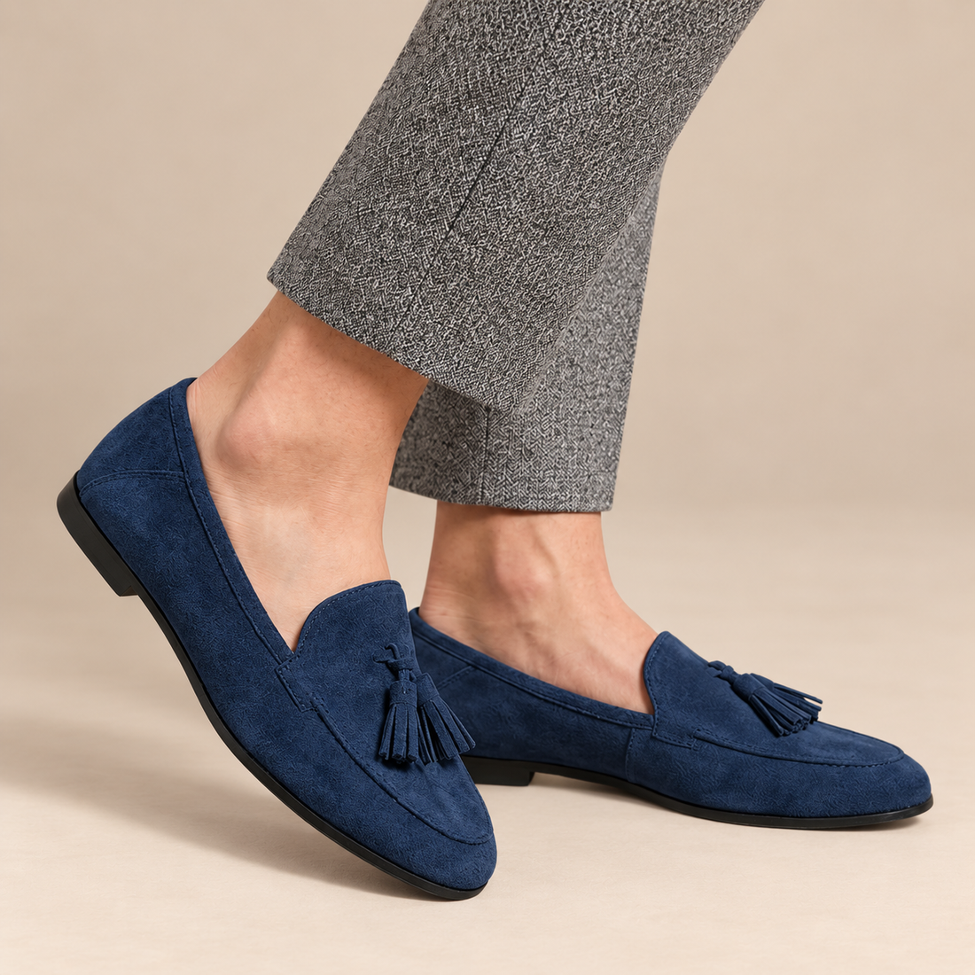 Platte leren damesloafers in instapmodel voor elke dag