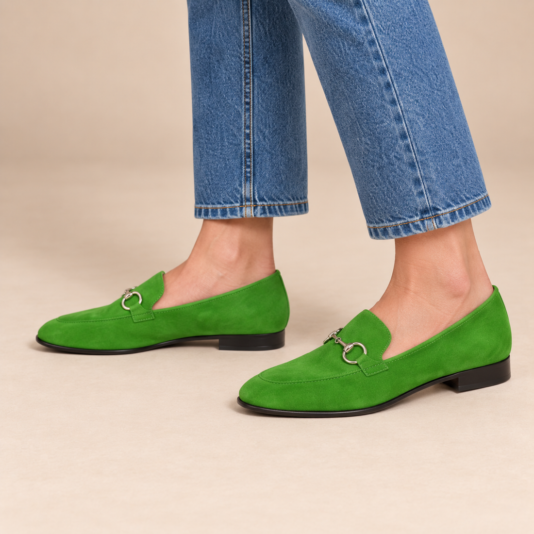 Leren damesloafers met metalen bit voor elk seizoen