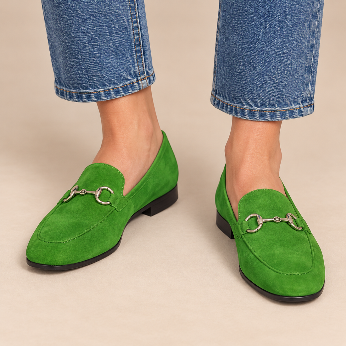Leren damesloafers met metalen bit voor elk seizoen