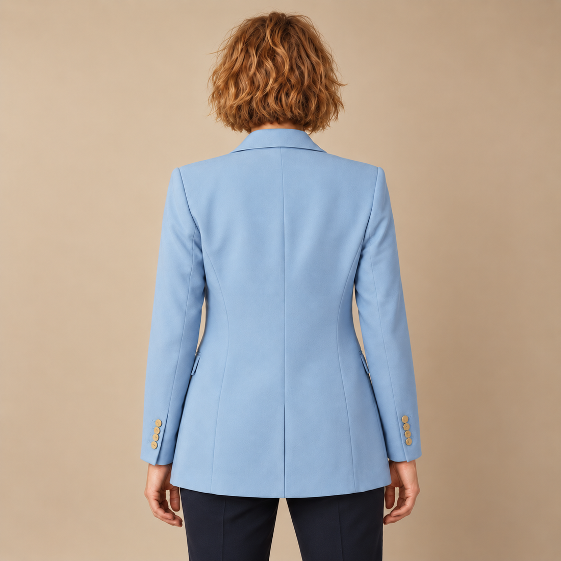 Dubbelrijige damesblazer met reverskraag